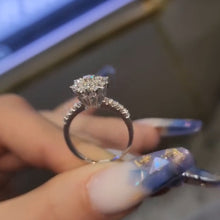 Exquisite Snowflake Cluster Round Cut Engagement Ring for Women In Sterling Silver