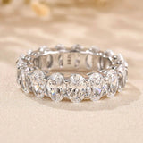 Elegant 925 Sterling Silver Oval Cut Wedding Ring