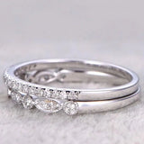 Stackable 925 Sterling Silver Round Cut Wedding Ring