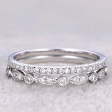Stackable 925 Sterling Silver Round Cut Wedding Ring