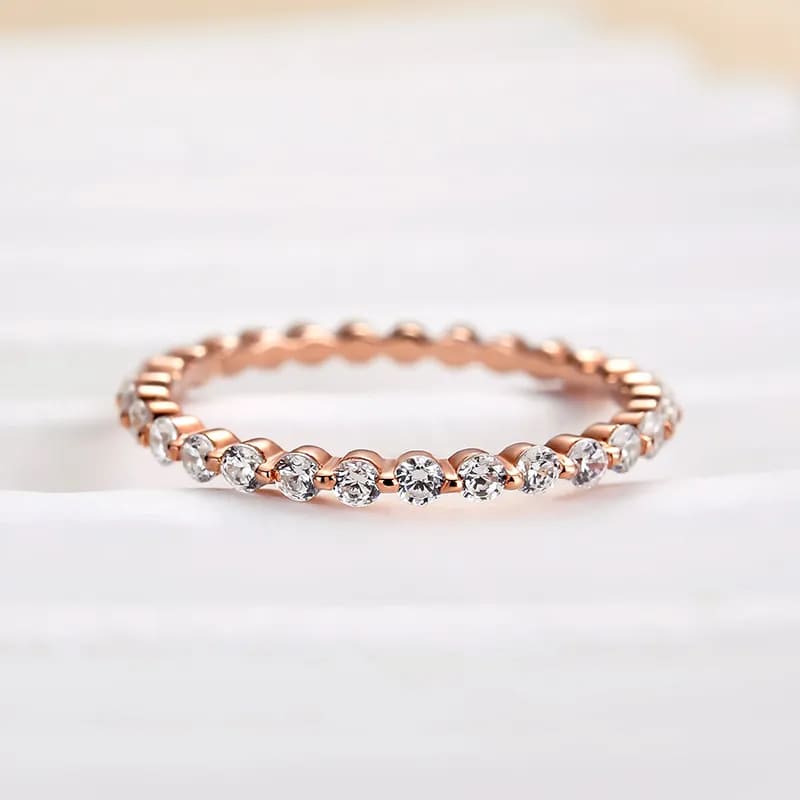 925 Sterling Silver Round Cut Eternity Band