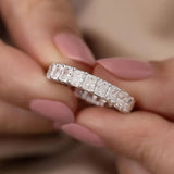 925 Sterling Silver Radiant Cut Wedding Ring