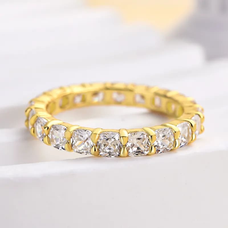 925 Sterling Silver Cushion Cut Wedding Band