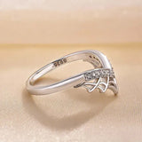 Halloween Unique Cobweb Design Round Cut Sterling Silver Wedding Band