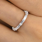 925 Sterling Silver Emerald Cut  Wedding Band