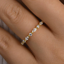 Shapely 925 Sterling Silver Marquise Cut & Round Cut Wedding Ring