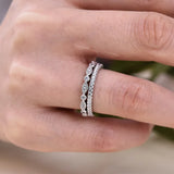 Stackable 925 Sterling Silver Round Cut Wedding Ring