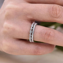 Stackable 925 Sterling Silver Round Cut Wedding Ring