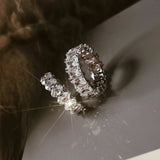 Charming 925 Sterling Silver Oval Cut & Emerald Cut Wedding Ring