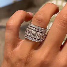 Gorgeous Cushion Cut 4PC Wedding Band Set For Women In Sterling Silver