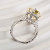 Elegant Cushion Cut Yellow Sapphire 3.5ct Sterling Silver Engagement Ring