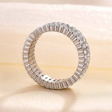 Gorgeous Emerald Cut Wedding Band In Sterling Silver