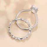 Solarii Attractive Crushed Ice Oval Cut Ring Set