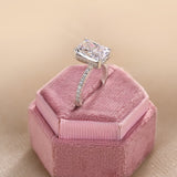 Radiant Cut White Stone White Gold Solitaire Ring