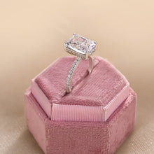 Radiant Cut White Stone White Gold Solitaire Ring
