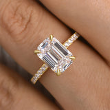 Emerald Cut Engagement Ring In 925 Sterling Silver