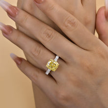 Vibrant Cushion Cut 4.5ct Yellow Stone Sterling Silver Engagement Ring