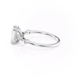 Minimalist Solarii Moissanite 2.0ct Emerald Cut 925 Sterling Silver Side Stone Engagement Ring