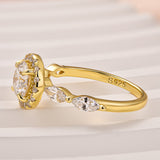 Gorgeous Solarii Moissanite 1.0ct Round Cut 925 Sterling Silver Halo Design Engagement Ring