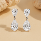 Stunning Pear Cut Sterling Silver Drop Earrings