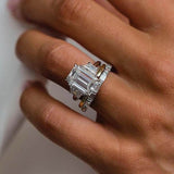 Honorable Three Stone Emerald Cut 3PC Wedding Set