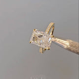 Radiant Cut White Stone White Gold Solitaire Ring
