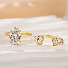 Solarii Unique Oval Cut Insert Ring Set For Women In Sterling Silver