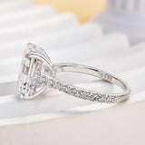 Classic Emerald Cut Solitaire Sterling Silver Engagement Ring