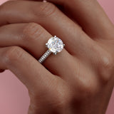 Graceful Solarii Moissanite 2.0ct Round Cut 925 Sterling Silver Pave Engagement Ring