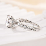 Lavish Solarii Moissanite 4.0ct Round Cut 925 Sterling Silver Pave Engagement Ring