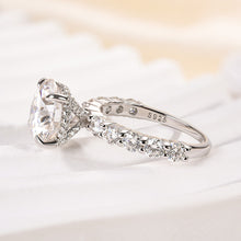 Lavish Solarii Moissanite 4.0ct Round Cut 925 Sterling Silver Pave Engagement Ring