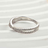 Solarii X Cross Round Cut Wedding Ring In 925 Sterling Silver