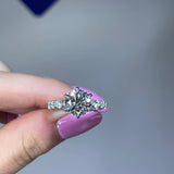 Gorgeous Pave Round Cut 3.0ct Engagement Ring In Sterling Silver