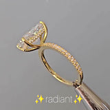 Radiant Cut White Stone White Gold Solitaire Ring