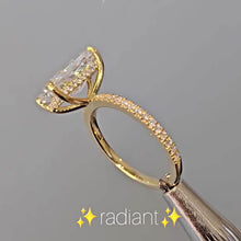 Radiant Cut White Stone White Gold Solitaire Ring
