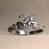 Elegance Teardrop Moissanite Engagement Ring