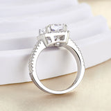 Radiant Cut White Stone White Gold Pave Ring