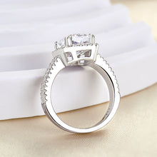 Radiant Cut White Stone White Gold Pave Ring