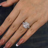 Radiant Cut White Stone White Gold Pave Ring