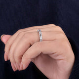 Emerald Cut CZ Wedding Band  In 925 Sterling Silver