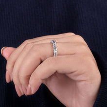 Emerald Cut Wedding Band  In 925 Sterling Silver
