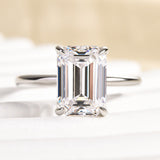 Solarii Moissanite 3.5ct Emerald Cut  925 Sterling Silver Engagement Ring