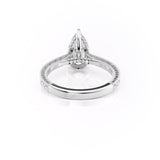 Modern Solarii Moissanite 2.0ct Pear Cut 925 Sterling Silver Hidden Halo Engagement Ring