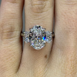 Orchestral Three Stone Oval Cut 3.5ct Engagement Ring In Sterling Silver