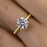 Moissanite 2.0ct Round Cut 6 Prong Engagement Ring