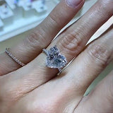 Glamorous Heart Cut 6.0ct Engagement Ring In Sterling Silver
