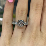 Lavish Pave Round Cut 3.0ct Engagement Ring In Sterling Silver