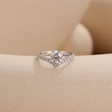 Solarii Moissanite 1.0ct Round Cut 925 Sterling Silver Engagement Ring