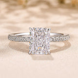 Dazzling Radiant Cut 2.0ct 925 Sterling Silver Engagement Ring