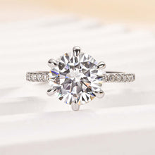 Moissanite 5.0ct Round Cut 6 Prong Engagement Ring